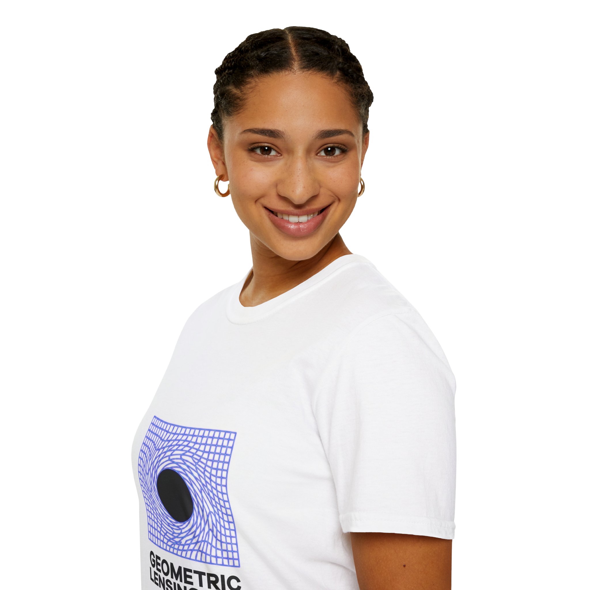 Geometric Lensing Lag T‑Shirt – Optical Wave Graphic Tee - Image 7