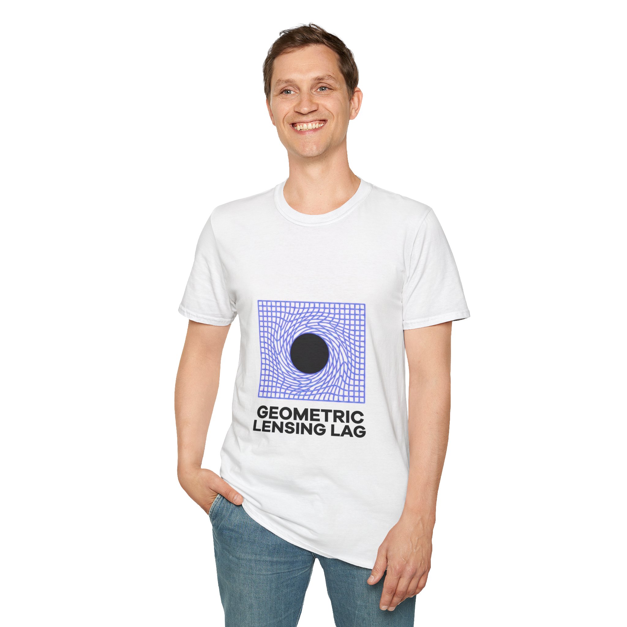 Geometric Lensing Lag T‑Shirt – Optical Wave Graphic Tee - Image 6